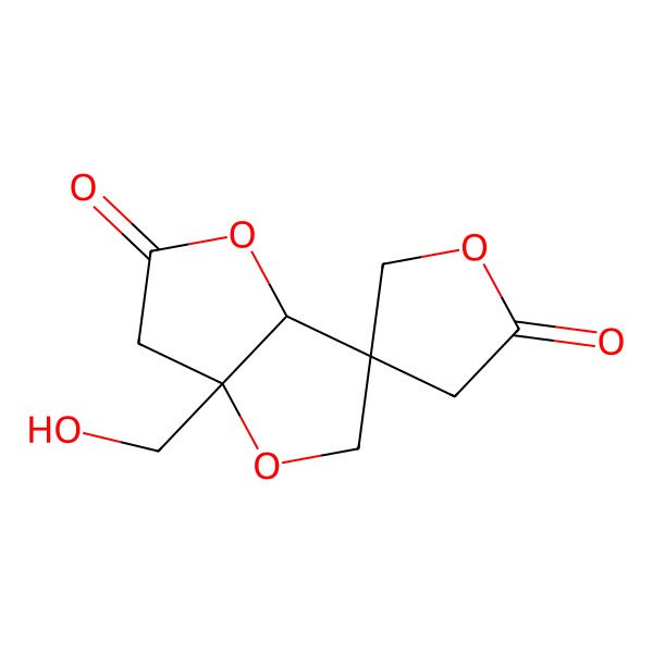 2D Structure of 6a-(hydroxymethyl)spiro[3a,6-dihydro-2H-furo[3,2-b]furan-3,4'-oxolane]-2',5-dione