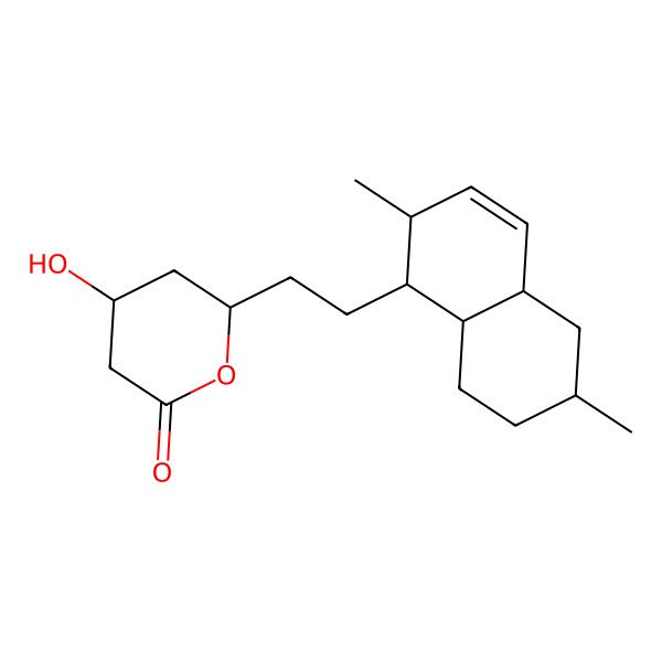 2D Structure of (4S,6S)-6-[2-[(1S,2R,6R)-2,6-dimethyl-1,2,4a,5,6,7,8,8a-octahydronaphthalen-1-yl]ethyl]-4-hydroxyoxan-2-one