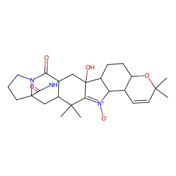 2D Structure of 3-Hydroxy-9,9,16,16-tetramethyl-14-oxido-8-oxa-23,25-diaza-14-azoniaheptacyclo[17.5.2.01,17.03,15.04,13.07,12.019,23]hexacosa-10,14-diene-24,26-dione