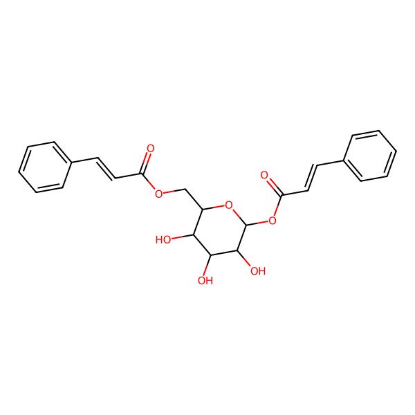 2D Structure of [(2R,3S,4S,5R,6S)-3,4,5-trihydroxy-6-[(E)-3-phenylprop-2-enoyl]oxyoxan-2-yl]methyl (E)-3-phenylprop-2-enoate