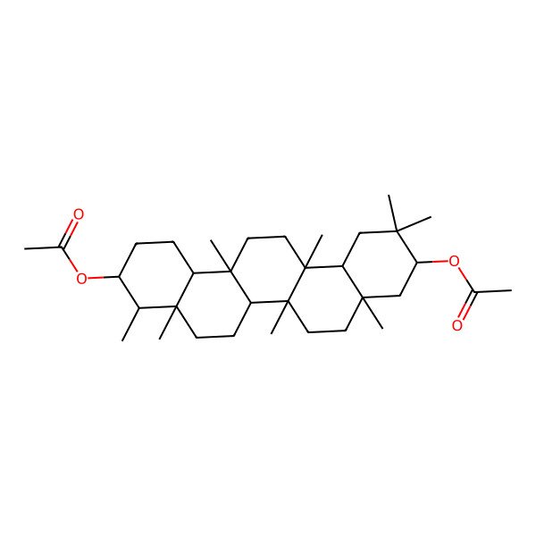 2D Structure of [(3R,4R,4aS,6aS,6aS,6bR,8aS,10R,12aR,14aS,14bS)-10-acetyloxy-4,4a,6a,6b,8a,11,11,14a-octamethyl-1,2,3,4,5,6,6a,7,8,9,10,12,12a,13,14,14b-hexadecahydropicen-3-yl] acetate