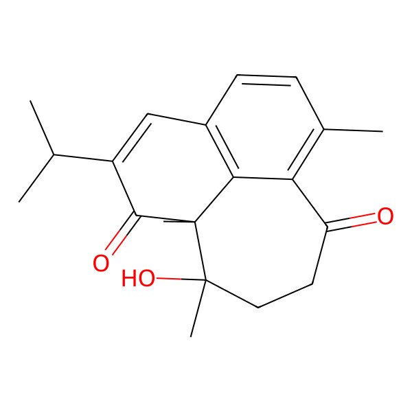 2D Structure of (1S,13S)-13-hydroxy-1,8,13-trimethyl-3-propan-2-yltricyclo[7.4.1.05,14]tetradeca-3,5(14),6,8-tetraene-2,10-dione