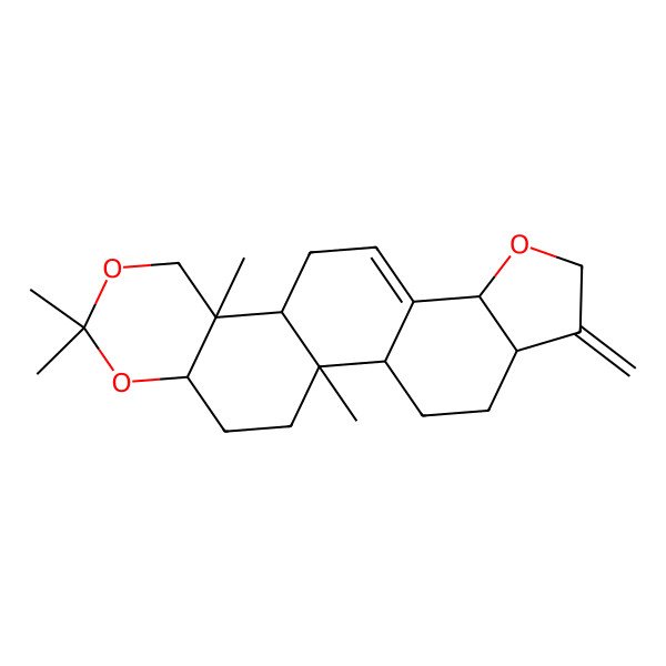 2D Structure of 1,14,17,17-Tetramethyl-6-methylidene-8,16,18-trioxapentacyclo[11.8.0.02,10.05,9.014,19]henicos-10-ene