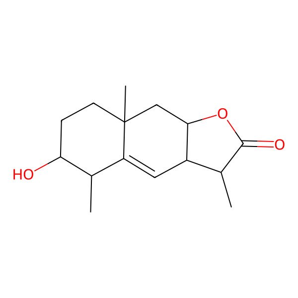 2D Structure of (3R,3aR,5R,6R,8aR,9aR)-6-hydroxy-3,5,8a-trimethyl-3,3a,5,6,7,8,9,9a-octahydrobenzo[f][1]benzofuran-2-one