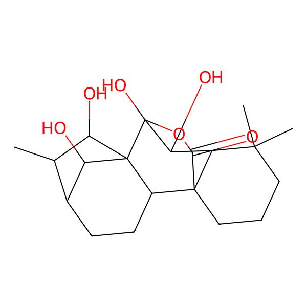 2D Structure of (1R,2R,5S,6R,7R,8S,9R,10S,11R,18R)-7,9,10,18-tetrahydroxy-6,12,12-trimethyl-17-oxapentacyclo[7.6.2.15,8.01,11.02,8]octadecan-16-one