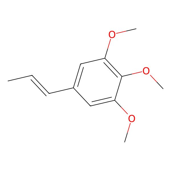 2D Structure of 1,2,3-Trimethoxy-5-(1E)-1-propen-1-ylbenzene; (E)-Isoelemicin; 1,2,3-Trimethoxy-5-((E)-prop-1-enyl)benzene; 1,2,3-Trimethoxy-5-[(1E)-1-propenyl]benzene
