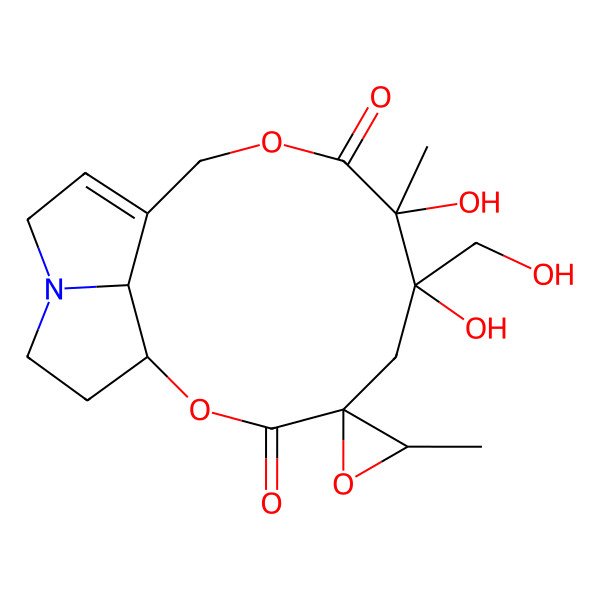 2D Structure of (1R,3'R,4R,6R,7S,17R)-6,7-dihydroxy-6-(hydroxymethyl)-3',7-dimethylspiro[2,9-dioxa-14-azatricyclo[9.5.1.014,17]heptadec-11-ene-4,2'-oxirane]-3,8-dione