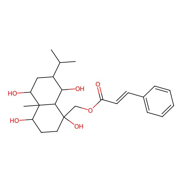 2D Structure of [(1S,4S,4aS,5R,7S,8R,8aR)-1,4,5,8-tetrahydroxy-4a-methyl-7-propan-2-yl-2,3,4,5,6,7,8,8a-octahydronaphthalen-1-yl]methyl (E)-3-phenylprop-2-enoate