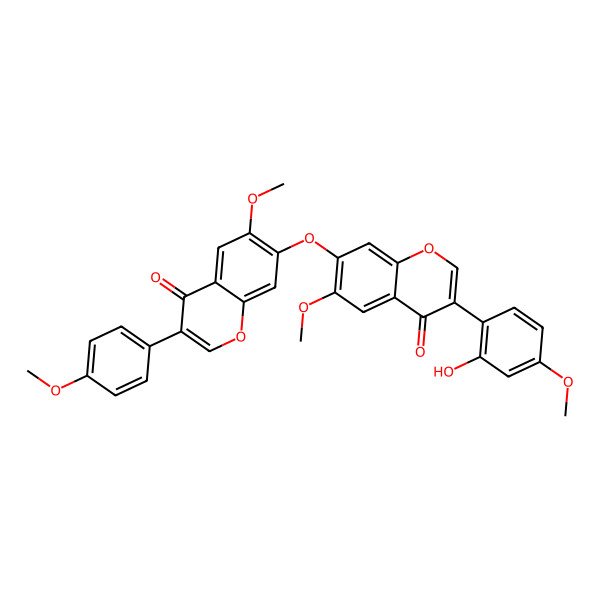 2D Structure of 7-[3-(2-Hydroxy-4-methoxyphenyl)-6-methoxy-4-oxochromen-7-yl]oxy-6-methoxy-3-(4-methoxyphenyl)chromen-4-one