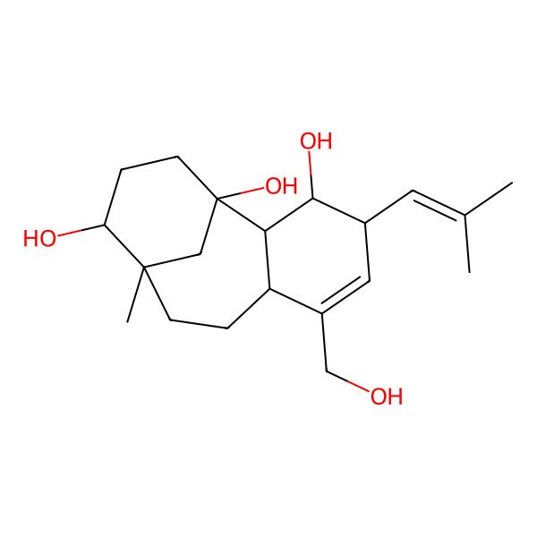 2D Structure of (1R,2S,3S,4R,7S,10S,11S)-6-(hydroxymethyl)-10-methyl-4-(2-methylprop-1-enyl)tricyclo[8.3.1.02,7]tetradec-5-ene-1,3,11-triol