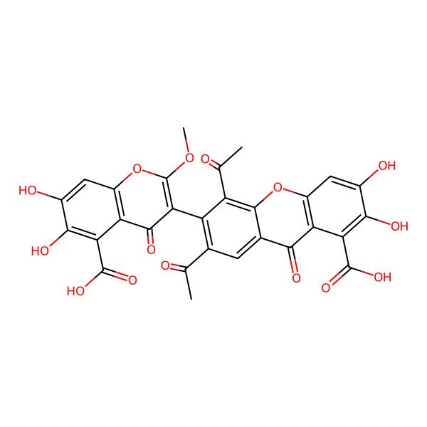 2D Structure of (aR)-2'-methoxyvinaxanthone