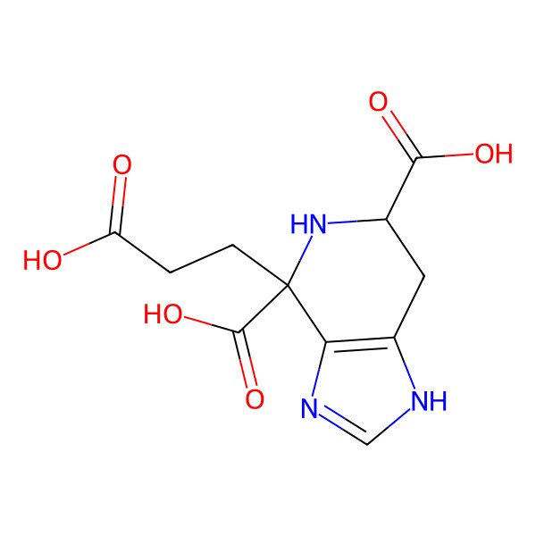 2D Structure of 1H-Imidazo[4,5-c]pyridine-4,6-dicarboxylicacid, 4-(2-carboxyethyl)-4,5,6,7-tetrahydro-, (4R,6S)-(9CI)
