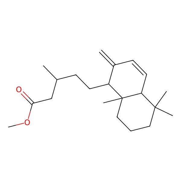 2D Structure of methyl (3R)-5-[(1S,4aS,8aR)-5,5,8a-trimethyl-2-methylidene-4a,6,7,8-tetrahydro-1H-naphthalen-1-yl]-3-methylpentanoate