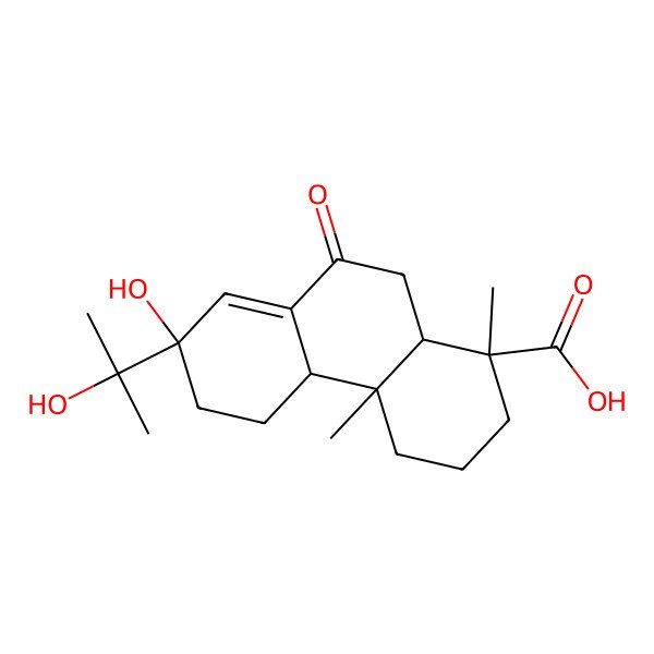 2D Structure of 7-Hydroxy-7-(2-hydroxypropan-2-yl)-1,4a-dimethyl-9-oxo-2,3,4,4b,5,6,10,10a-octahydrophenanthrene-1-carboxylic acid