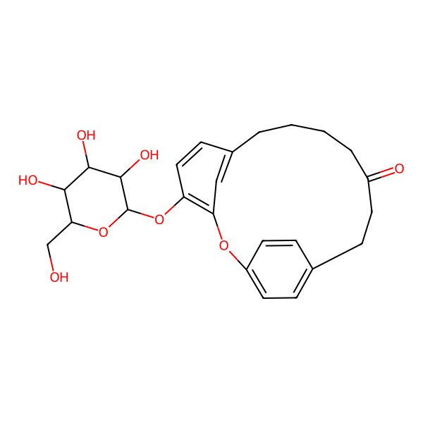 2D Structure of 4-[3,4,5-Trihydroxy-6-(hydroxymethyl)oxan-2-yl]oxy-2-oxatricyclo[13.2.2.13,7]icosa-1(17),3,5,7(20),15,18-hexaen-12-one