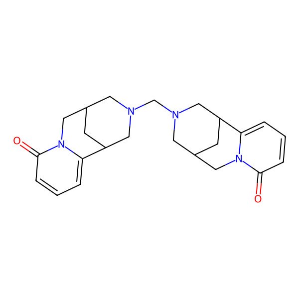 2D Structure of (1R,5S)-1,2,3,4,5,6-Hexahydro-3-[[(1R,5S)-1,5,6,8-tetrahydro-8-oxo-1,5-methano-2H-pyrido[1,2-a][1,5]diazocin-3(4H)-yl]methyl]-1,5-methano-8H-pyrido[1,2-a][1,5]diazocin-8-one