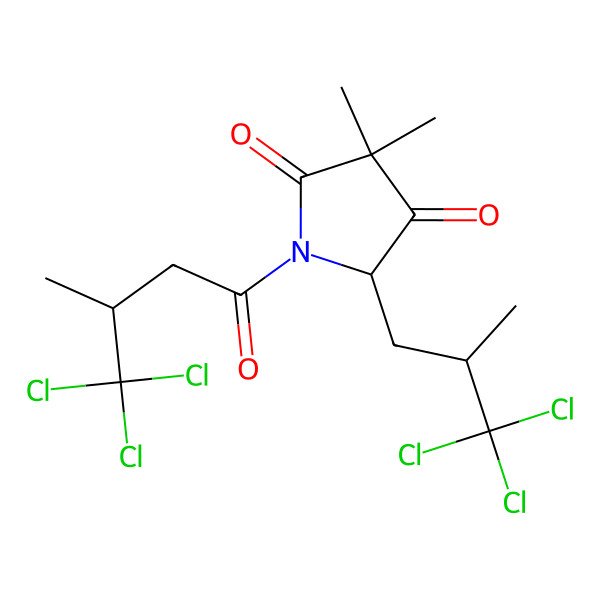 2D Structure of (5R)-3,3-dimethyl-1-[(3S)-4,4,4-trichloro-3-methylbutanoyl]-5-[(2R)-3,3,3-trichloro-2-methylpropyl]pyrrolidine-2,4-dione