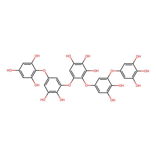 2D Structure of 5-[2,3-Dihydroxy-5-(2,4,6-trihydroxyphenoxy)phenoxy]-4-[3,4-dihydroxy-5-(3,4,5-trihydroxyphenoxy)phenoxy]benzene-1,2,3-triol
