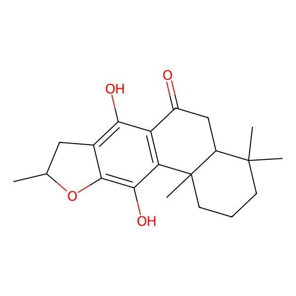 2D Structure of (4aS,9S,11bS)-7,11-dihydroxy-4,4,9,11b-tetramethyl-2,3,4a,5,8,9-hexahydro-1H-naphtho[2,1-f][1]benzofuran-6-one