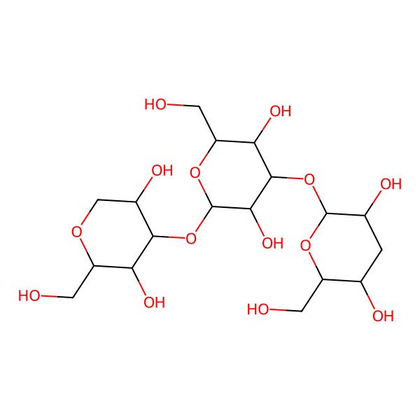 2D Structure of (2S,3R,4S,5R,6R)-2-[(2R,3R,4R,5S)-3,5-dihydroxy-2-(hydroxymethyl)oxan-4-yl]oxy-4-[(2S,3R,5S,6R)-3,5-dihydroxy-6-(hydroxymethyl)oxan-2-yl]oxy-6-(hydroxymethyl)oxane-3,5-diol