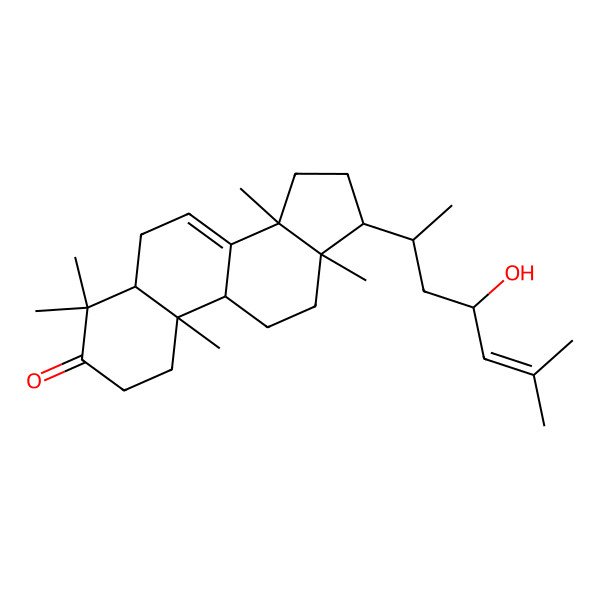 2D Structure of (5R,9R,10R,13S,14S,17S)-17-[(2S,4R)-4-hydroxy-6-methylhept-5-en-2-yl]-4,4,10,13,14-pentamethyl-1,2,5,6,9,11,12,15,16,17-decahydrocyclopenta[a]phenanthren-3-one