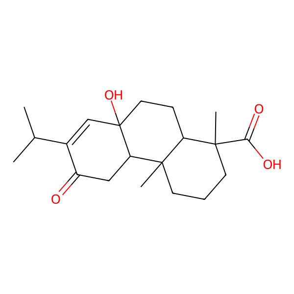 2D Structure of (1S,4aS,4bR,8aS,10aR)-8a-hydroxy-1,4a-dimethyl-6-oxo-7-propan-2-yl-2,3,4,4b,5,9,10,10a-octahydrophenanthrene-1-carboxylic acid