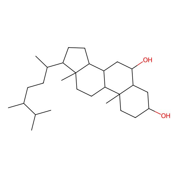 2D Structure of (6alpha)-Hydroxycampestanol