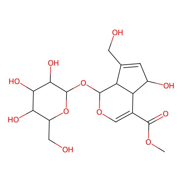 2D Structure of 6alpha-Hydroxygeniposide; Deacetylasperulosidic acid methyl ester