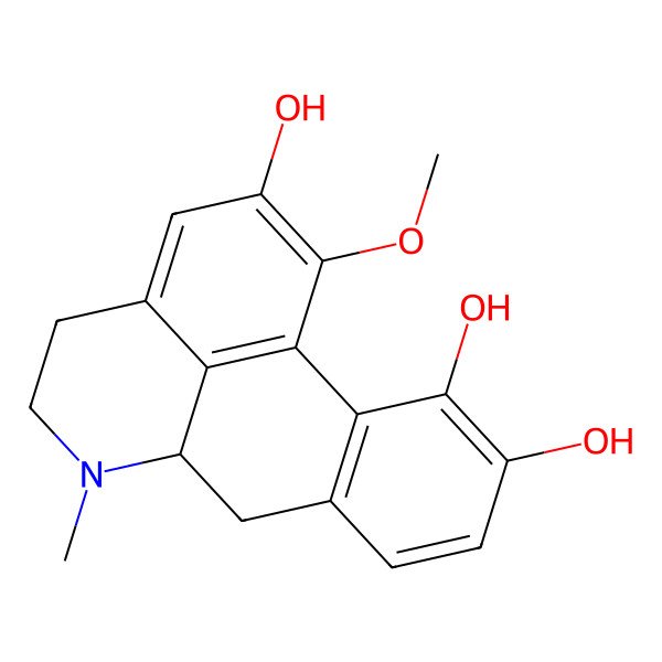 2D Structure of (6aR)-1-methoxy-6-methyl-5,6,6a,7-tetrahydro-4H-dibenzo[de,g]quinoline-2,10,11-triol
