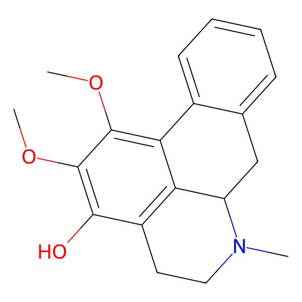 2D Structure of (6aR)-1,2-dimethoxy-6-methyl-5,6,6a,7-tetrahydro-4H-dibenzo[de,g]quinolin-3-ol