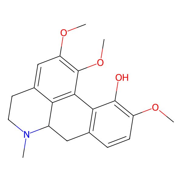 2D Structure of (6aR)-1,2,10-trimethoxy-6-methyl-5,6,6a,7-tetrahydro-4H-dibenzo[de,g]quinolin-11-ol