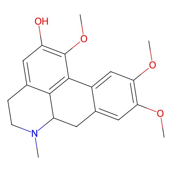 2D Structure of (6aR)-1,9,10-trimethoxy-6-methyl-5,6,6a,7-tetrahydro-4H-dibenzo[de,g]quinolin-2-ol