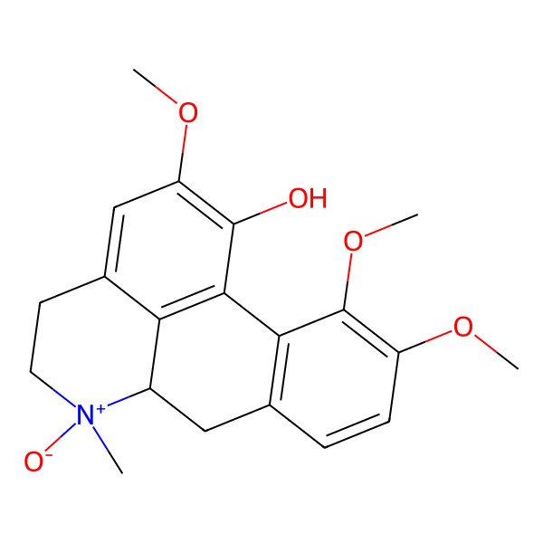 2D Structure of (6aR)-2,10,11-trimethoxy-6-methyl-6-oxido-5,6,6a,7-tetrahydro-4H-dibenzo[de,g]quinolin-6-ium-1-ol