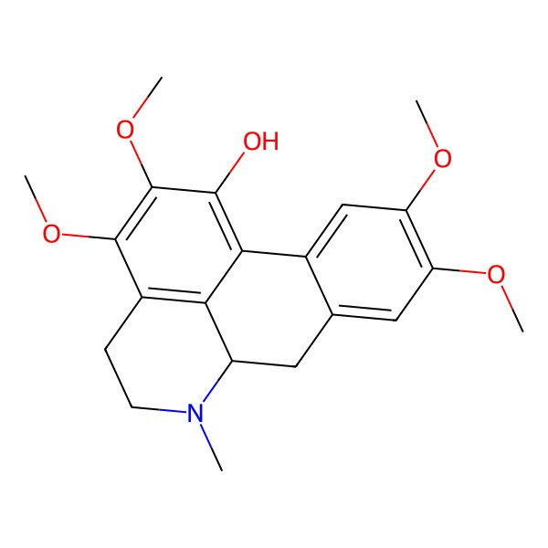 2D Structure of (6aR)-2,3,9,10-tetramethoxy-6-methyl-5,6,6a,7-tetrahydro-4H-dibenzo[de,g]quinolin-1-ol