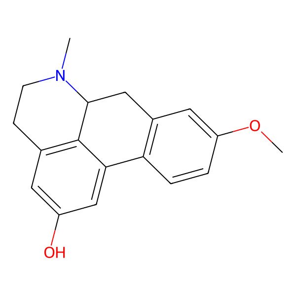 2D Structure of (6aR)-9-methoxy-6-methyl-5,6,6a,7-tetrahydro-4H-dibenzo[de,g]quinolin-2-ol