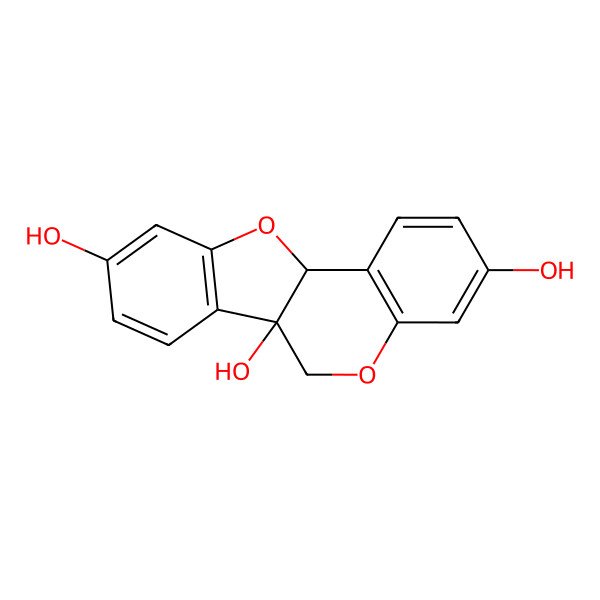 2D Structure of (6aR,11aS)-6,11a-dihydro-[1]benzofuro[3,2-c]chromene-3,6a,9-triol