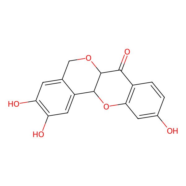 2D Structure of (6aR,12aR)-2,3,10-trihydroxy-6a,12a-dihydro-5H-isochromeno[4,3-b]chromen-7-one