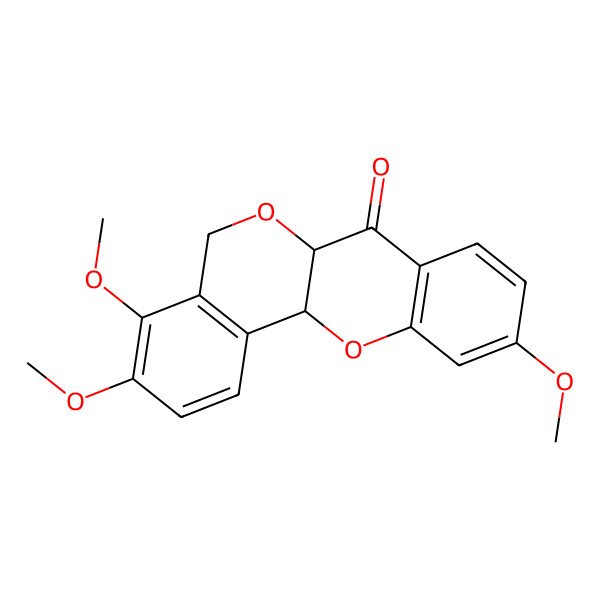 2D Structure of (6aR,12aR)-3,4,10-trimethoxy-6a,12a-dihydro-5H-isochromeno[4,3-b]chromen-7-one