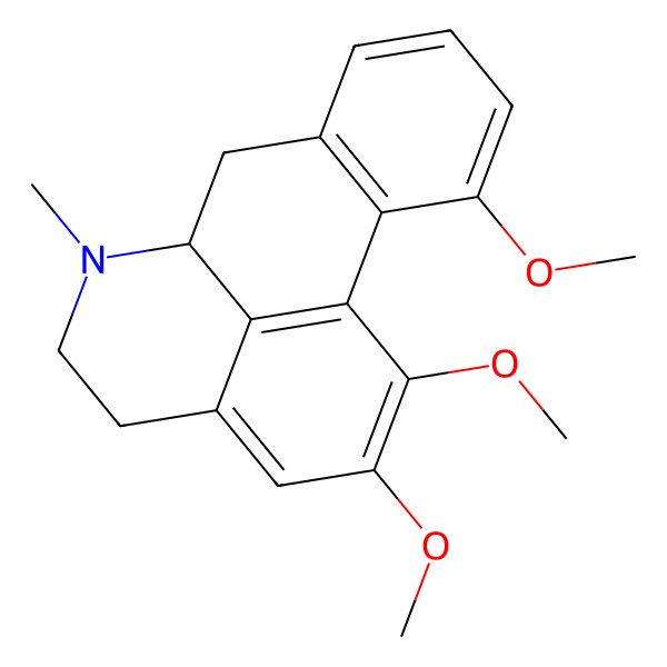 2D Structure of (6aS)-1,2,11-Trimethoxy-6-methyl-5,6,6a,7-tetrahydro-4H-dibenzo[de,g]quinoline
