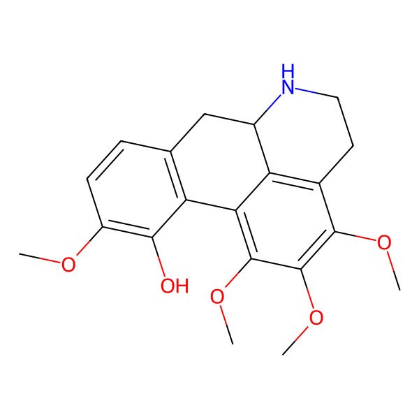 2D Structure of (6aS)-1,2,3,10-tetramethoxy-5,6,6a,7-tetrahydro-4H-dibenzo[de,g]quinolin-11-ol