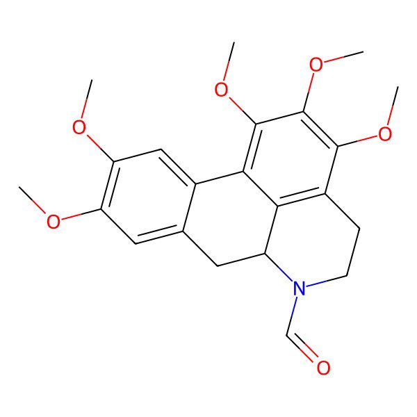 2D Structure of (6aS)-1,2,3,9,10-pentamethoxy-5,6,6a,7-tetrahydro-4H-dibenzo[de,g]quinoline-6-carbaldehyde