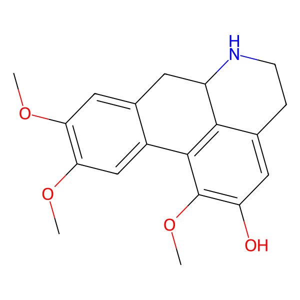 2D Structure of (6aS)-1,9,10-trimethoxy-5,6,6a,7-tetrahydro-4H-dibenzo[de,g]quinolin-2-ol