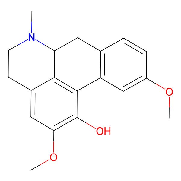 2D Structure of (6aS)-2,10-dimethoxy-6-methyl-5,6,6a,7-tetrahydro-4H-dibenzo[de,g]quinolin-1-ol