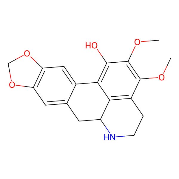 2D Structure of (6aS)-2,3-Dimethoxy-5,6,6a,7-tetrahydro-4H-benzo[de][1,3]benzodioxolo[5,6-g]quinolin-1-ol