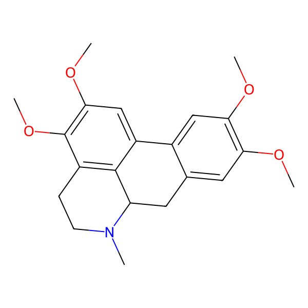 2D Structure of (6aS)-2,3,9,10-tetramethoxy-6-methyl-5,6,6a,7-tetrahydro-4H-dibenzo[de,g]quinoline