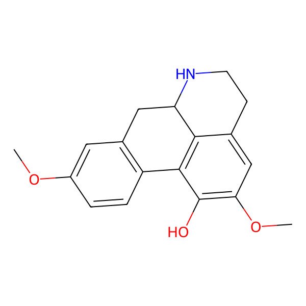 2D Structure of (6aS)-2,9-dimethoxy-5,6,6a,7-tetrahydro-4H-dibenzo[de,g]quinolin-1-ol
