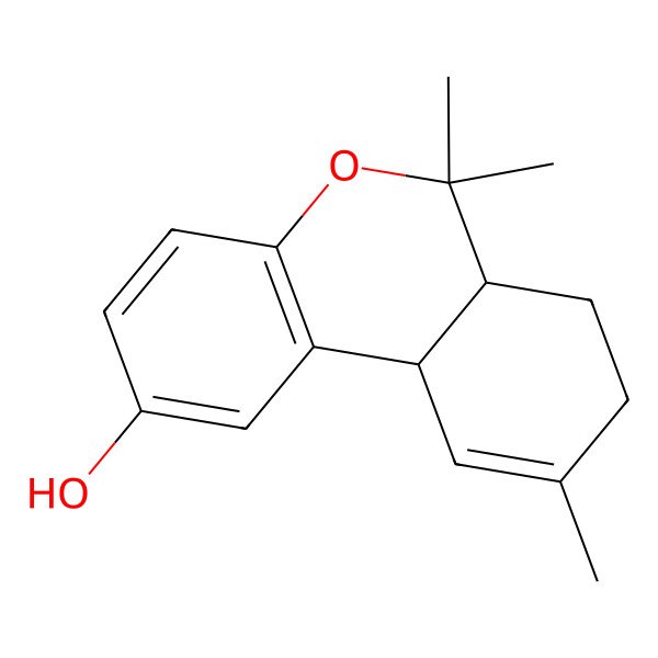 2D Structure of (6aS,10aR)-6,6,9-trimethyl-6a,7,8,10a-tetrahydrobenzo[c]chromen-2-ol