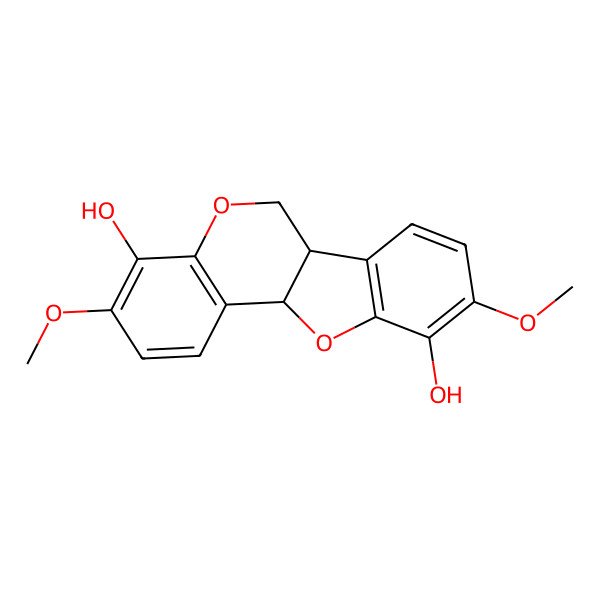 2D Structure of (6aS,11aS)-3,9-dimethoxy-6a,11a-dihydro-6H-[1]benzofuro[3,2-c]chromene-4,10-diol
