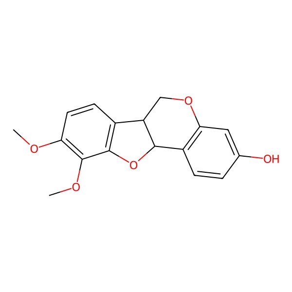 2D Structure of (6aS,11aS)-9,10-dimethoxy-6a,11a-dihydro-6H-[1]benzofuro[3,2-c]chromen-3-ol
