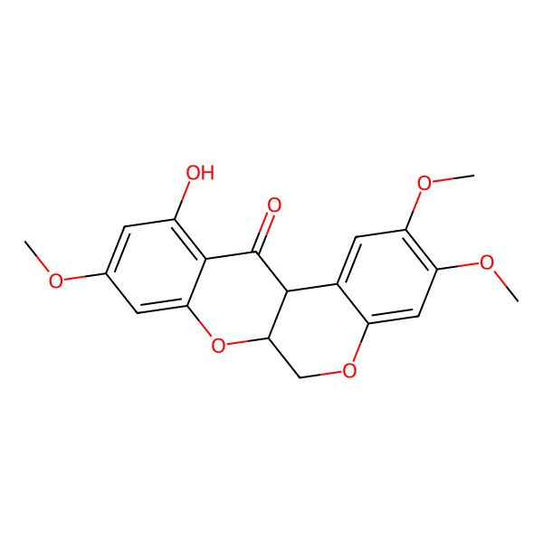 2D Structure of (6aS,12aS)-11-hydroxy-2,3,9-trimethoxy-6a,12a-dihydro-6H-chromeno[3,4-b]chromen-12-one